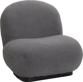 Πολυθρόνα Rosalie pakoworld μπουκλέ ύφασμα σε ανθρακί απόχρωση με μαύρη βάση 85x82x77εκ