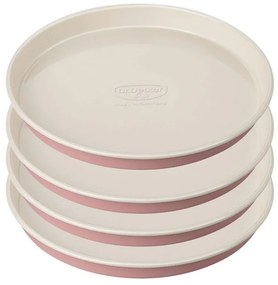 Σετ 4 Dr.Oetker Retro 4654 φόρμες για κέικ, 17x3 cm, Αντικολλητική επίστρωση, Ανθρακούχος χάλυβας, Ροζ