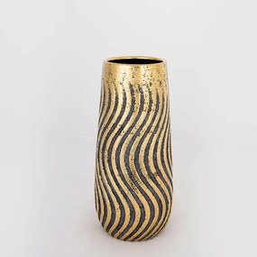 ΒΑΖΟ ΚΕΡΑΜΙΚΟ ΚΑΦΕ - ΧΡΥΣΟ 13x13x27.5cm (Συσκευασία 2 τεμαχίων)