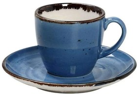 Φλυτζάνι Πορσελάνινο με Πιατάκι Terra TLF112K6 90ml Blue Espiel Porcelain