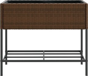 vidaXL Γλάστρες Κήπου με Ράφια 2 τεμ. Καφέ 90x40x75εκ Συνθ. Ρατάν