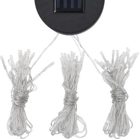 vidaXL Κιόσκι με Διπλή Οροφή και Φωτάκια LED Λευκό 3 x 3 μ.