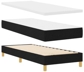 vidaXL Κρεβάτι με Βάση και Στρώμα Μαύρο 80x200 εκ Ύφασμα