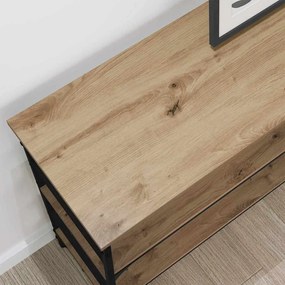 vidaXL Τραπέζι κονσόλας με ράφι artisan δρυς 100 x 32 x 75 εκ