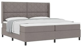 vidaXL Κρεβάτι με ελατήρια με στρώμα Taupe 200 x 200 cm ύφασμα