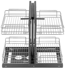 VEVOR 2 Tier Blind Corner Pull Out Organizer Chrome Kitchen Cabinet Basket