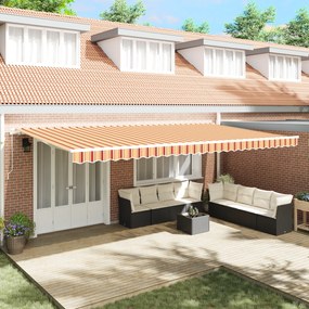 vidaXL Σκηνίτσα Αναδιπλούμενη Striped Κίτρινο, Πορτοκαλί. 600 x 350 εκ