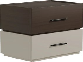 Κομοδίνο Sonlen pakoworld mdf σε καρυδί-μπεζ απόχρωση 60x40x44.5εκ