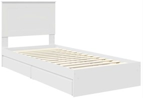 vidaXL Κρεβάτι Αποθήκης Λευκό 75 x 190 cm Επεξεργασμένο ξύλο