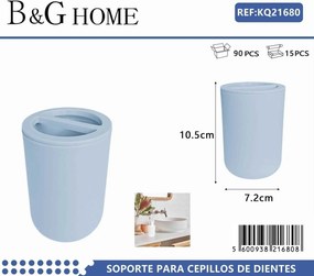 Θήκες οδοντόβουρτσας πλαστικές σε σετ 5Χ - Light Blue - 21680