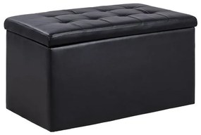 Σκαμπό-Μπαούλο Με Αποθηκευτικό Χώρο Punk Black HM279.01 90x50x52Υ εκ. Τεχνόδερμα