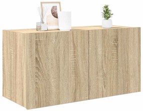 vidaXL Έπιπλο Τοίχου Τηλεόρασης με LED Sonoma Δρυς 80x35x41 εκ.