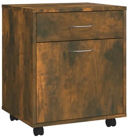 vidaXL Ντουλάπι Με Ροδάκια Καπνιστή Δρυς 45x38x54 εκ. Επεξεργ. Ξύλο