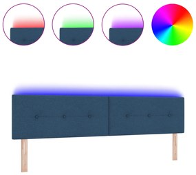 vidaXL LED Κεφαλάρι Με Κουμπιά Μπλε 100 εκ Υφασμάτινο