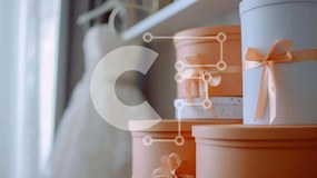 Intra Συλλεκτικό Ξύλινο Παζλ Plywood 4mm - Στοιβαγμένα κουτιά δώρων γάμου με ροζ κορδέλα Σε Ξύλινο Κουτί - Διαστάσεις Puzzle: 10x10 cm – 25 κομμάτια