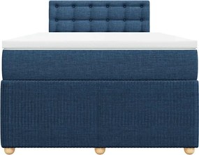 vidaXL Κρεβάτι Boxspring με Στρώμα Μπλε 120x190 εκ. Υφασμάτινο