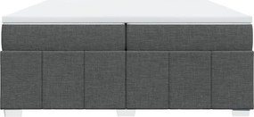 vidaXL Κρεβάτι Boxspring με Στρώμα Σκούρο Γκρι 200x200 εκ. Υφασμάτινο