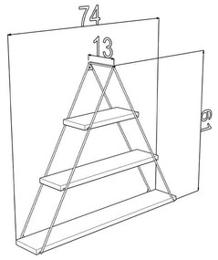 Ράφι τοίχου Elmira Triangle Fylliana Λευκό 74*13*61 εκ.