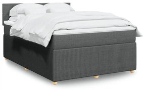 ΚΡΕΒΑΤΙ BOXSPRING ΜΕ ΣΤΡΩΜΑ ΣΚΟΥΡΟ ΓΚΡΙ 140X190 ΕΚ. ΥΦΑΣΜΑΤΙΝΟ 3287452