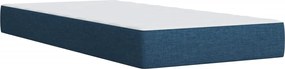 vidaXL Κρεβάτι Boxspring με Στρώμα Μπλε 90x190 εκ.Υφασμάτινο