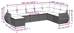 ΣΑΛΟΝΙ ΚΗΠΟΥ ΣΕΤ 8 ΤΕΜΑΧΙΩΝ ΓΚΡΙ ΣΥΝΘΕΤΙΚΟ ΡΑΤΑΝ ΜΕ ΜΑΞΙΛΑΡΙΑ 3221761