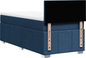 vidaXL Κρεβάτι Boxspring με Στρώμα Μπλε 90x200 εκ.Υφασμάτινο