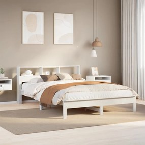 vidaXL Σκελετός Κρεβ. Χωρίς Στρώμα Λευκό 150x200 εκ Μασίφ Πεύκο