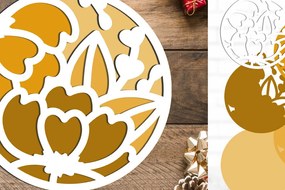 Intra απο ξύλο plywood 3mm-4mm πάχος Τρισδιάστατη Χριστουγεννιάτικη Διακόσμηση, Χάρτινο με στρώσεις Δίασταση 15x15 cm INTRAFABR-80633722