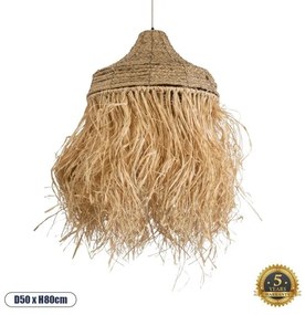 Boho Κρεμαστό Φωτιστικό Οροφής Μονόφωτο 02185 GloboStar-2185-Μπεζ 2185