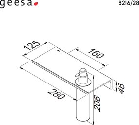 Geesa Leev 8216 Black Matt - Εταζερα με διανομεα και αγγιστρο