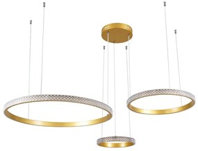 Φωτιστικό Οροφής Diamond Trio 61143 Led 100W Φ25x40x60cm Gold GloboStar