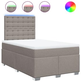 Κρεβάτι Boxspring με Στρώμα Taupe 120x190 εκ. Υφασμάτινο - Μπεζ-Γκρι