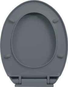 vidaXL Κάλυμμα Λεκάνης με Soft Close &amp;amp; Quick Release Οβάλ Γκρι