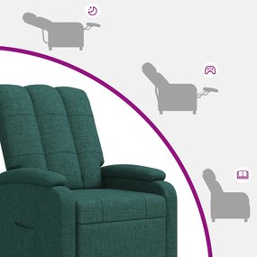 vidaXL Αναπαυτική Καρέκλα Σκούρο Πράσινο Ύφασμα