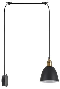 Φωτιστικό Τοίχου - Απλίκα SE21-BL-B10-BL1W-MS2 ADEPT PENDANT Black Metal Shade Wall Lamp+ - Μέταλλο - 77-8897