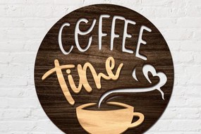 Σετ των 2 Intra απο ξύλο plywood 3mm-4mm πάχος - Σημάδι ώρας καφέ Δίασταση 30x20 cm INTRAFABR-79290976