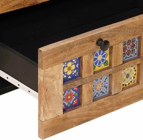 vidaXL Πλαϊνό γραφείο Φυσικό 60 x 33 x 75 cm Στερεό ξύλο μάνγκο