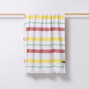 Πετσέτα Θαλάσσης - Παρεό Adda Pink-Green Benetton Beach 80x165cm 100% Βαμβάκι