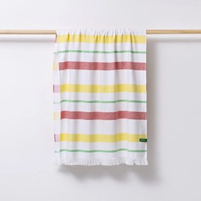 Πετσέτα Θαλάσσης - Παρεό Adda Pink-Green Benetton Beach 80x165cm 100% Cotton