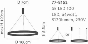 SE LED 100 AMAYA PENDANT COPPER Γ5