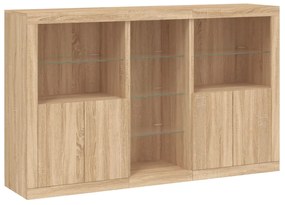 vidaXL Μπουφές με Φώτα LED Sonoma Δρυς 162 x 37 x 100 εκ.
