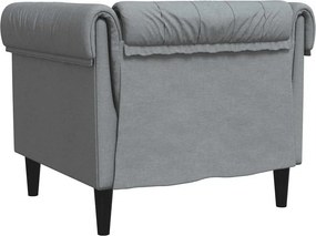vidaXL Πολυθρόνα Chesterfield Ανοιχτό Γκρι Υφασμάτινη