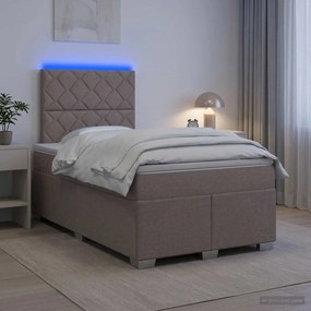 vidaXL Κρεβάτι box spring με στρώμα Taupe 120 x 190 cm Ύφασμα