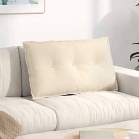 vidaXL Μαξιλάρι Πλάτης Κρεμ 80 x 50 cm Υφασμάτινο Κορντουρά