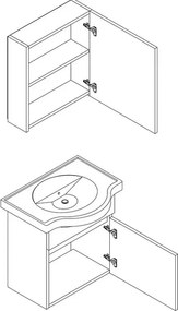 Stewehome Σετ Έπιπλο Μπάνιου Λευκό MDF με Νιπτήρα &amp;amp; Καθρέπτη 52x30x59 cm