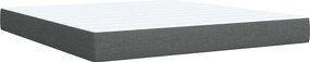 vidaXL Κρεβάτι box spring με στρώμα Σκούρο Γκρι 180 x 200 cm Ύφασμα