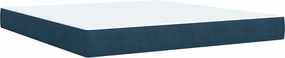 vidaXL Κρεβάτι Boxspring με Στρώμα Μπλε 180x200 εκ. Βελούδινο
