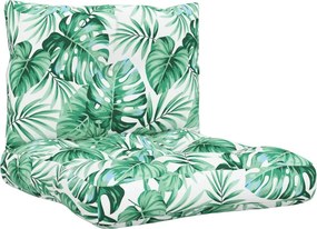 vidaXL Μαξιλάρια Παλέτας 2 τεμ. Σχέδιο Φύλλων Υφασμάτινα