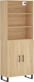 vidaXL Ντουλάπι Sonoma δρυς 69,5 x 34 x 180 εκ. από Επεξεργασμένο Ξύλο