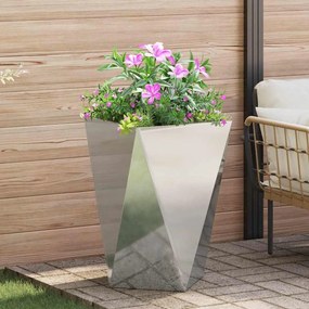 vidaXL Γλάστρα 2 τμχ. Ασημί 50 x 50 x 75 cm Επικαλυμμένος Χάλυβας